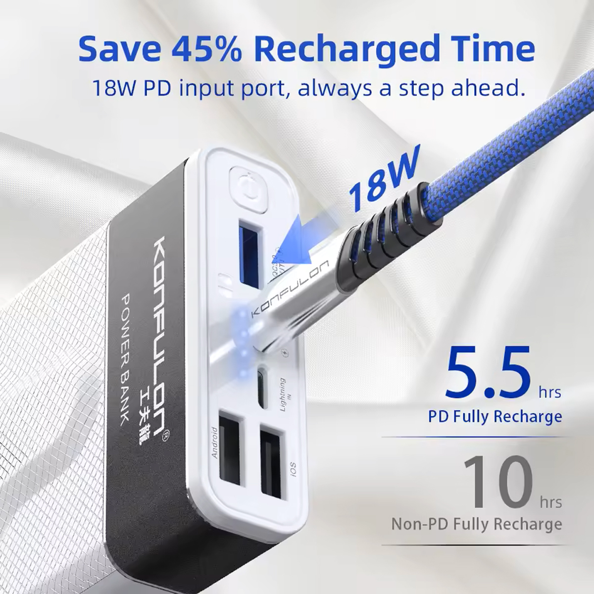 پاوربانک کانفلون Konfulon Wireless Power Bank 20000mAh