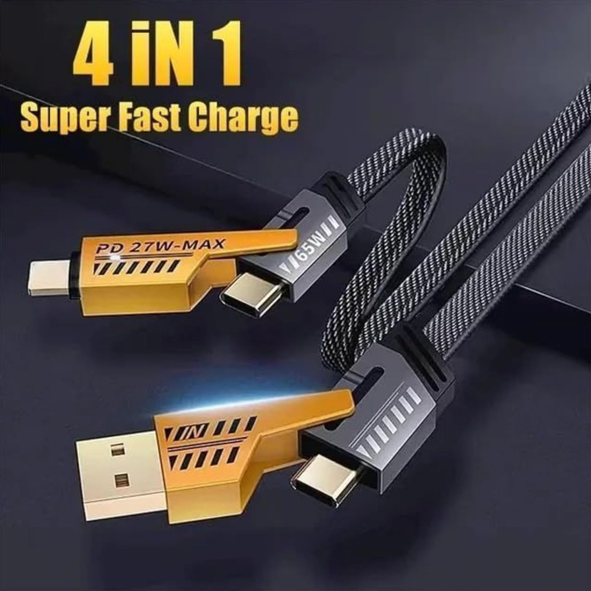 کیبل چارج همه‌کاره 4 در 1 (4in1 Fast Charging Cable)