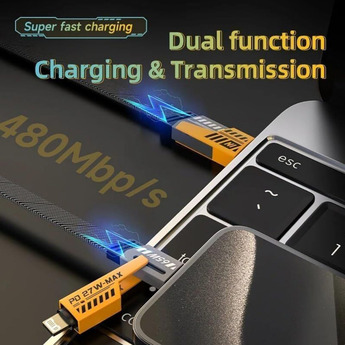 کیبل چارج همه‌کاره 4 در 1 (4in1 Fast Charging Cable)