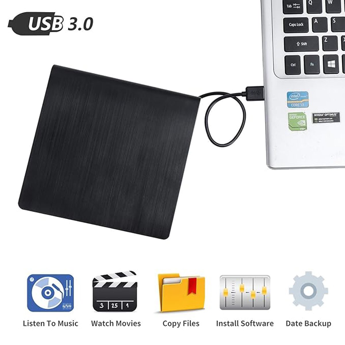 سی‌دی روم بیرونی – External CD/DVD Drive (USB 3.0)