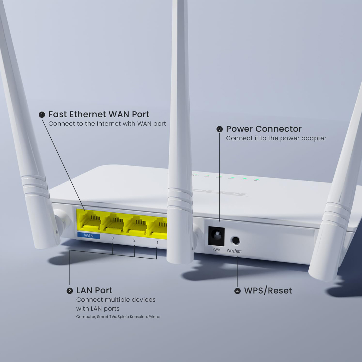 روتر بی‌سیم Tenda F3 N300 Wi-Fi Router