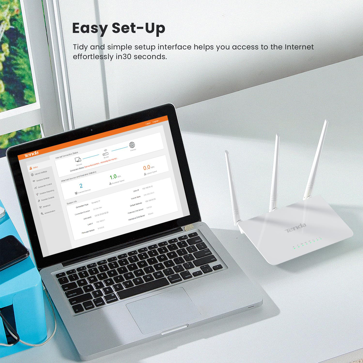 روتر بی‌سیم Tenda F3 N300 Wi-Fi Router