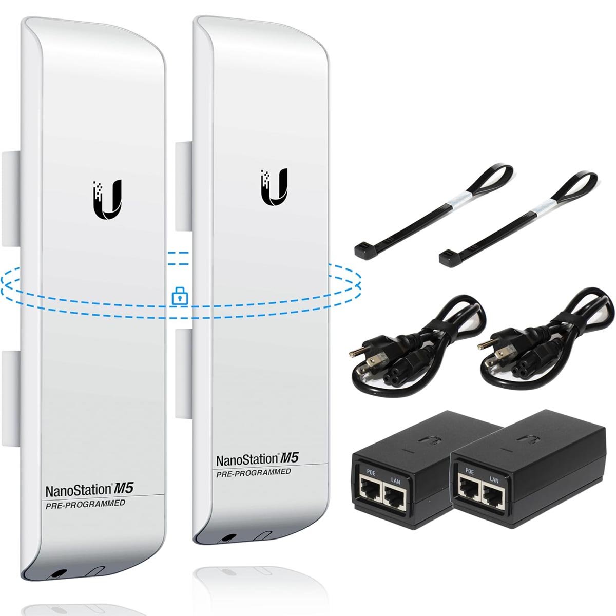 بریج وایرلیس Ubiquiti NanoStation M5 (بسته 2 عددی – Pre-Configured)