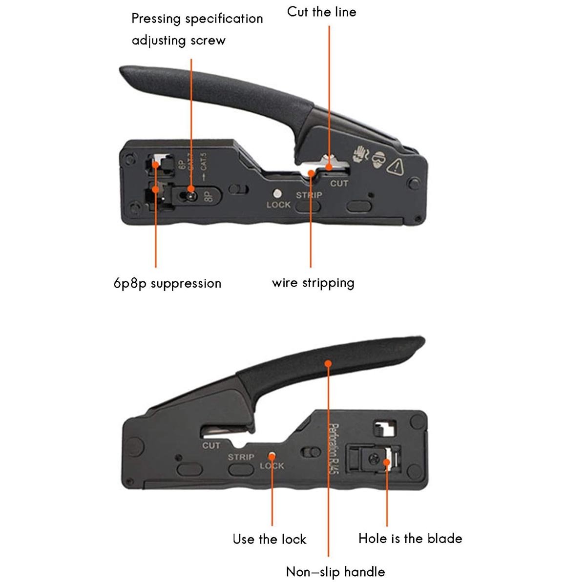 کریم پینگ تولس شبکه (RJ45) مدل Network Cable Crimping Tool