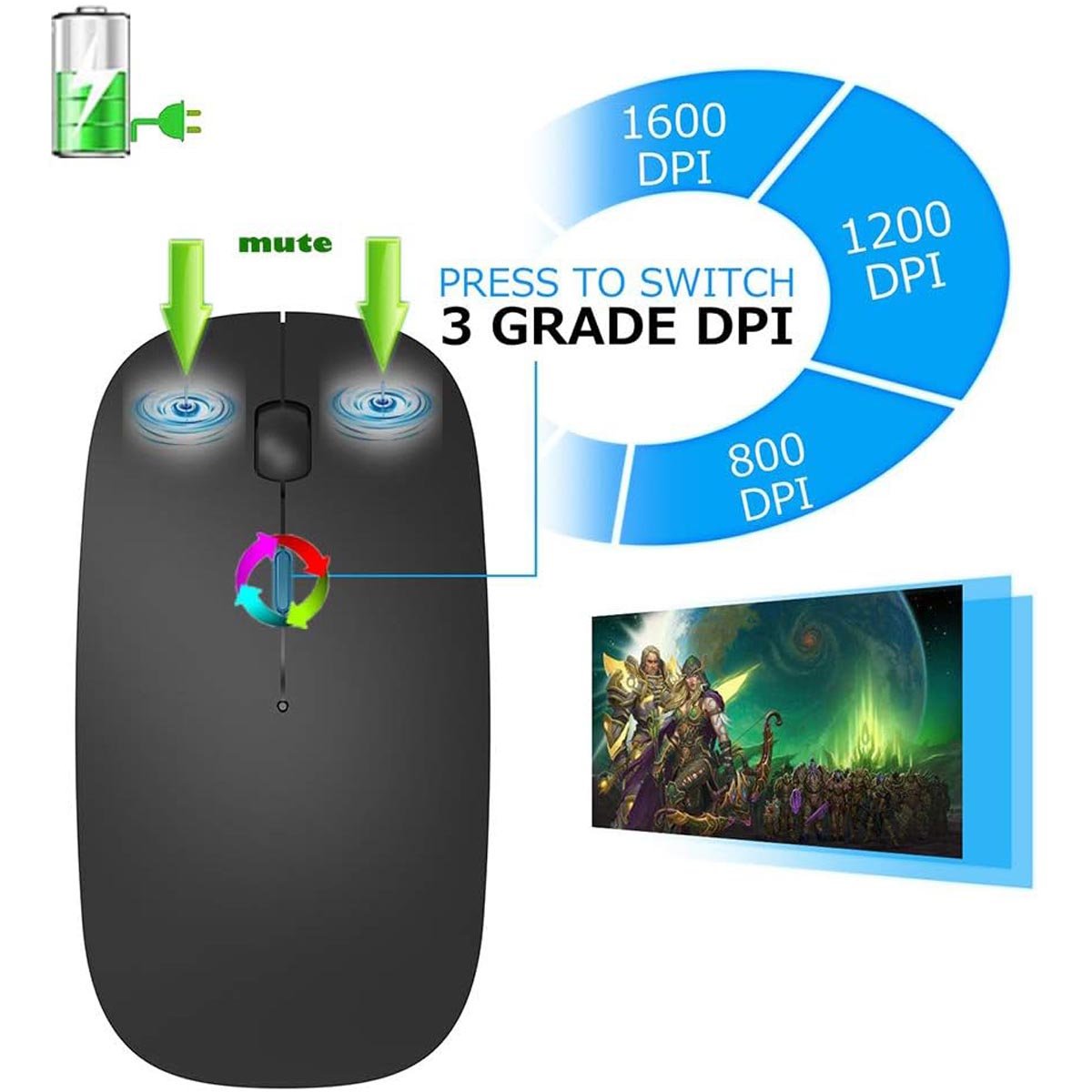 موز وایرلیس D11 چارجی (Dual Mode Wireless Mouse)